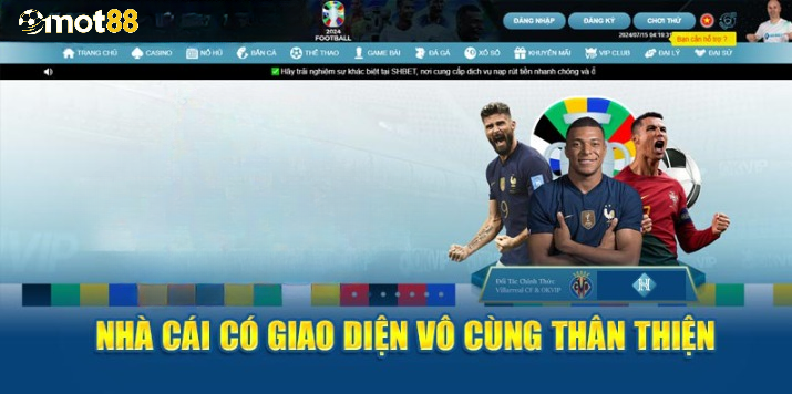 Nhà cái có giao diện vô cùng thân thiện